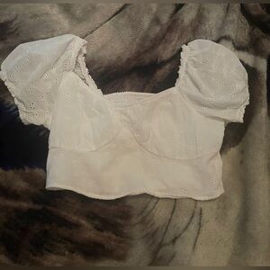 Hollister Puff Sleeve Crop Top